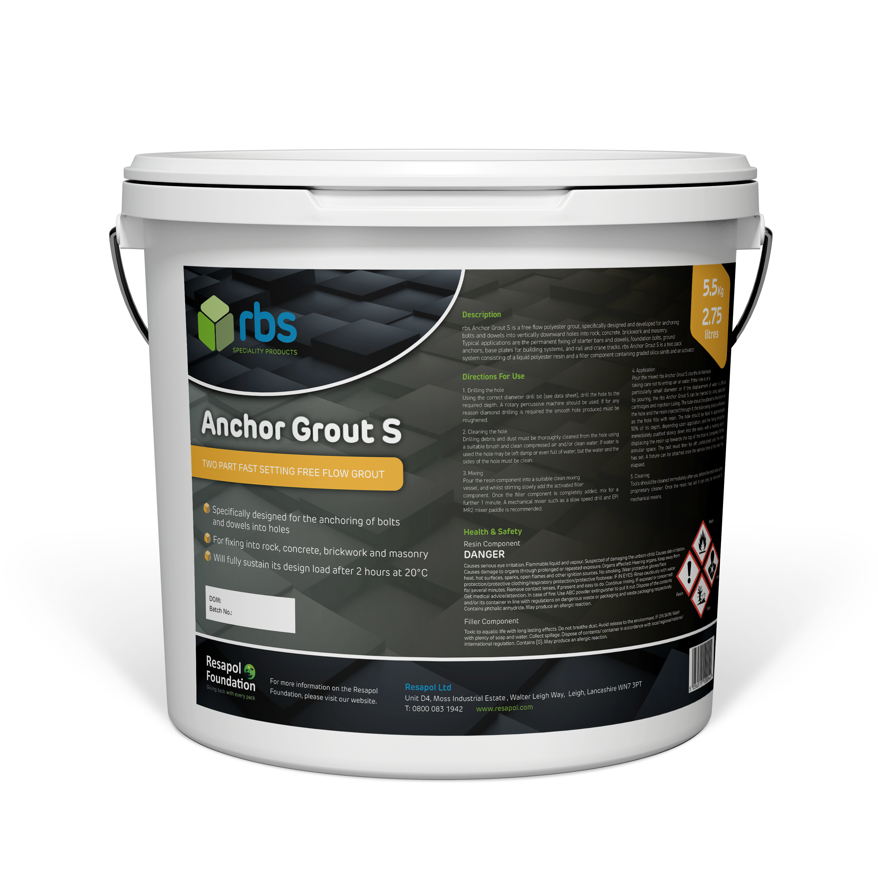 rbs Anchor Grout S 5.5kg/2.75ltr