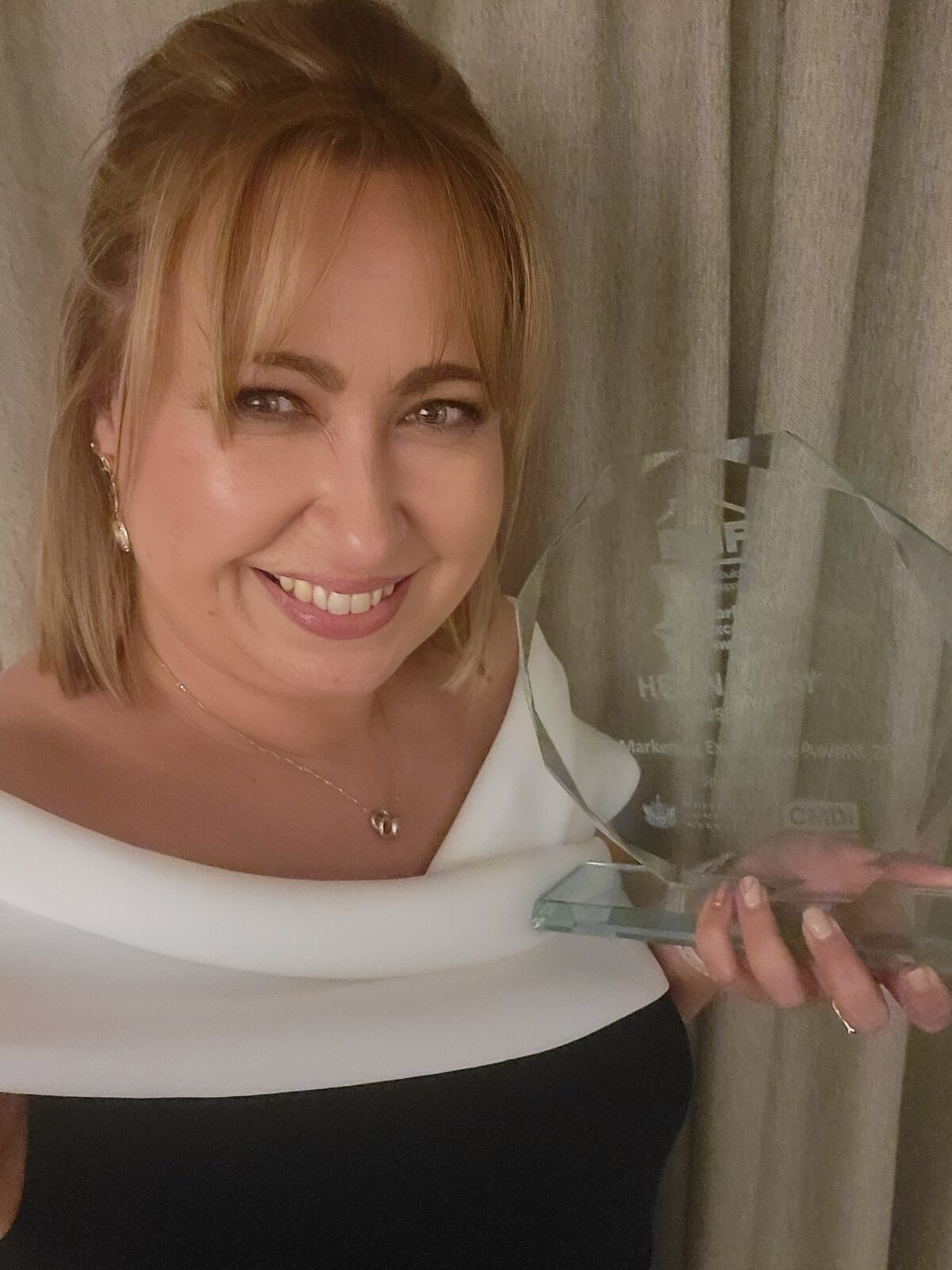 Helen Kirby with her award