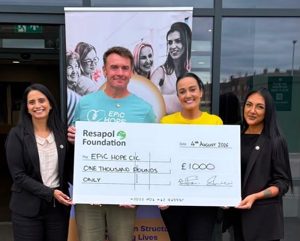 Representatives from the Resapol Foundation presenting EPiC Hope with the donation